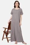 Naidu Hall Cotton Full Length Nightdress - Dark grey — thumbnail 5